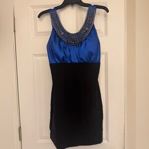 Trixxi Royal Blue and Black Dress